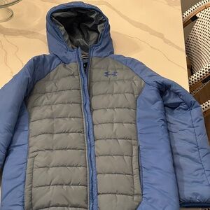Under Armour Blue and Gray Hooded Jacket